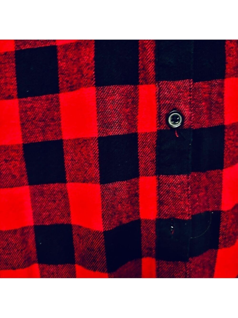 Buffalo Plaid Red and Black Button Down Flannel Shirt S - Picture 5 of 11